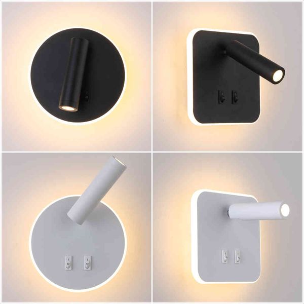 

wall lamps 10w led bedside reading lights modern round square with spotlight for l bedroom indoor fixtures 9dj0