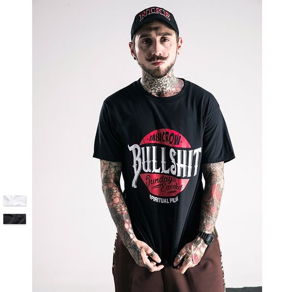

men's t-shirts men hip hop short sleeve printing letters funny youth couples streetwear fashion casual hipster summer ops mkdy, White;black