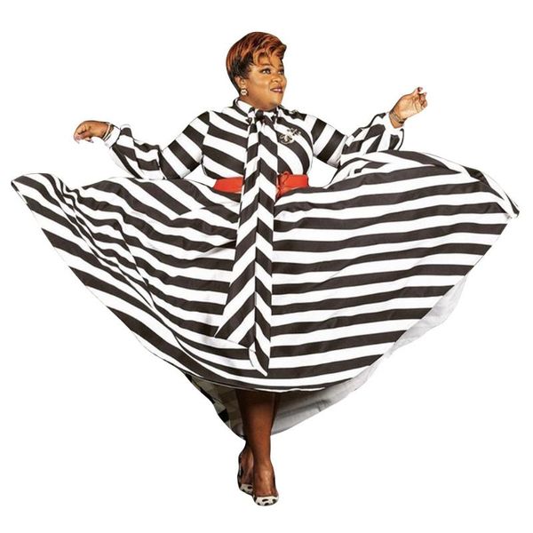 

plus size dresses longo sleeve boho striped printed elegant dress women 4xl vintage maxi holiday birthday party black white