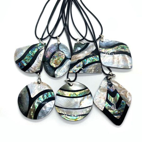 

pendant necklaces 19 types natural abalone shell material geometric shape pendants fashion of various specifications banquet wear, Silver