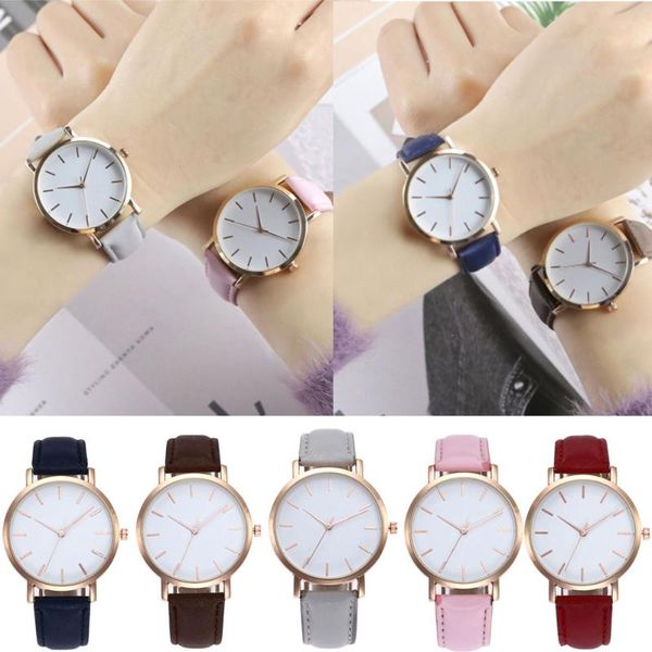 

wristwatches dial women's watches business casual leather quartz wrist watch gift for woman zegarek damski 2021 drop, Slivery;brown