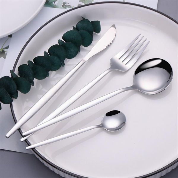 

dinnerware sets stainless steel cutlery set silverware silver forks knives spoon christmas tableware flatware coffee teaspoon