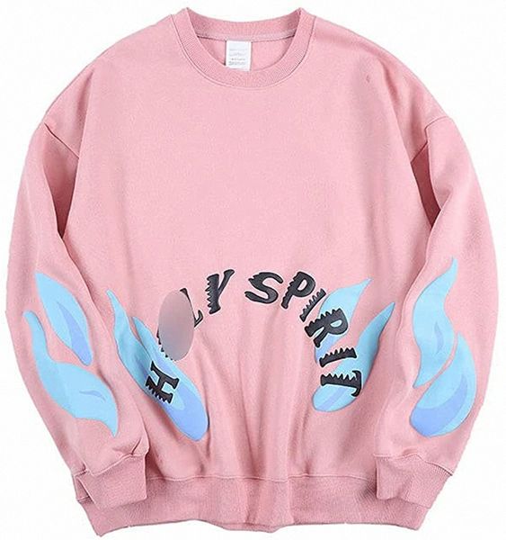 

holy novelty sweatshirts hip hop flame pattern printing pullover sunday oversize long sleeve hoodies z8ni#, Black