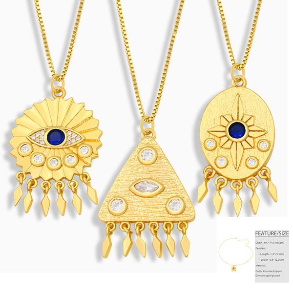 

chains vintage evil eyes zircon necklace for women's simple punk bohemian temperament necklaces fashion jewelry accessories trend, Silver