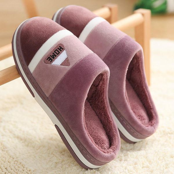 

apanzu slippers women winnter room soft comfortable 2021 bedroom sandals couple warm winter men cotton slides, Black