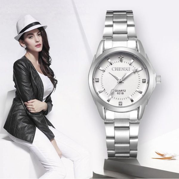 

wristwatches 2021 chenxi lady rhinestone fashion watch women quartz women's wrist watches female dress clock xfcs relogio feminino, Slivery;brown