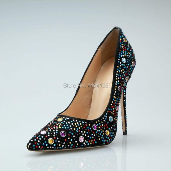 

luxury super high heels style gorgeous slip-on women pumps fashionable thin heel shoes party dress, Black