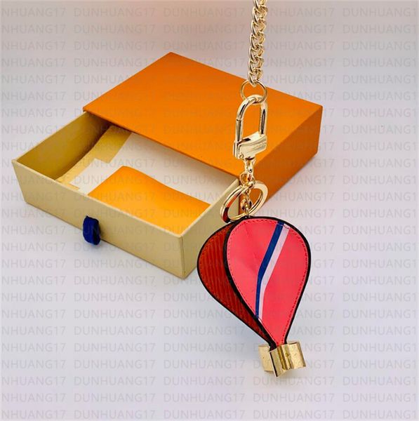 

luxury keychains fashion pendant designer series brand classic air balloon pendant four sides color keychain bag hanging buckle car key chai, Silver