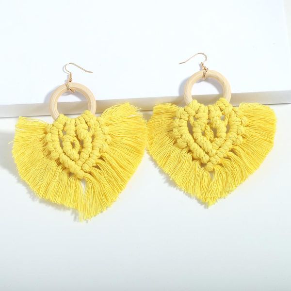 

dangle & chandelier miwens large size tassel sector earrings for women elegant wood statement fringe egirl bohemia wedding jewelry, Silver