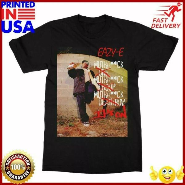

eazy e its on nwa group rap hip hop shirt t shirt, White;black