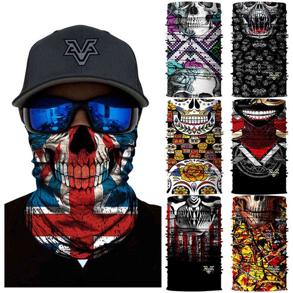 

ducati harley motorcycle riding skeleton flag sunscreen magic headband mask