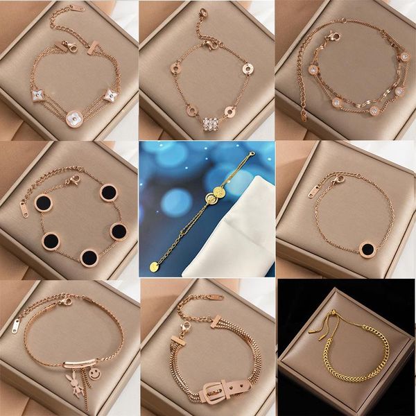 

link, chain fashion gold color charm letter bracelet for women simple diy handmade word bracelets & bangles boho anklets jewelry wholesa, Black