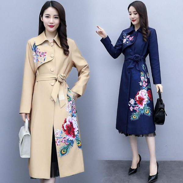 

women's trench coats coat casual long overcoat slim outerwear with belt spring autumn fashion single breasted windbreaker femme y441, Tan;black