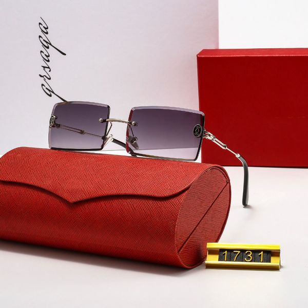 

classic trim polarized square luxury sunglasses two-tone gradient color frameless metal fashion outdoor leisure uv protection sun glasses 17, White;black