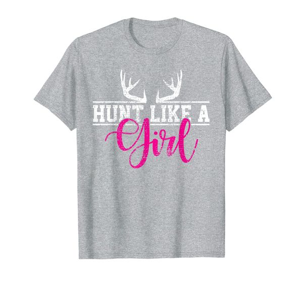

hunting girl t-shirt hunt like a tshirt gift tee antler trop, White;black