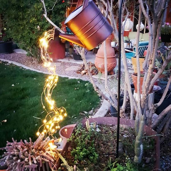 

garden art light watering can lights solar waterfall outdoor decor led lamp yard romantic decoration lawn lamps