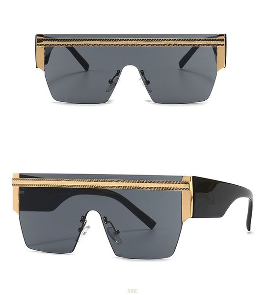 

oversized sunglasses men luxury brand designer one piece mental frame square sun glasses for man vintage lentes de sol women sunnies styles, White;black