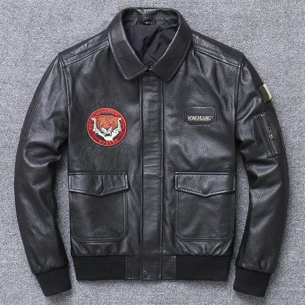 

men's leather & faux zvaqs 2021 calf skin large size jacket casual autumn spring thin genuine coat designer vintage luxury, Black
