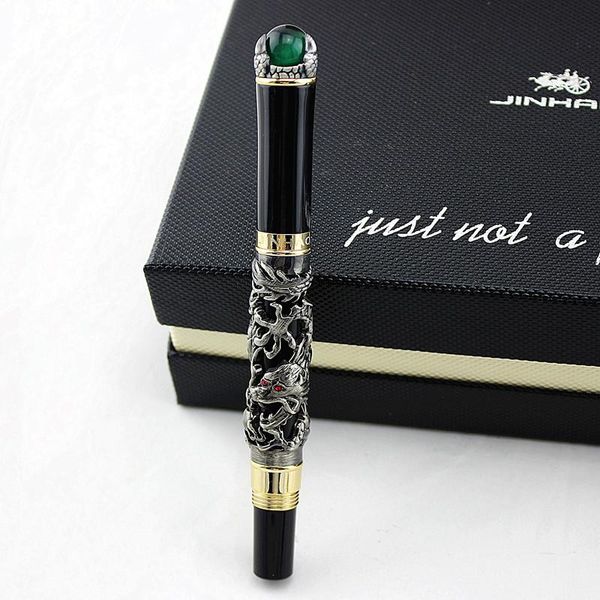 

gel pens luxury jinhao dragon roller ball pen with a rotated pearl nib 0.7mm metal ink gift box business office stationery