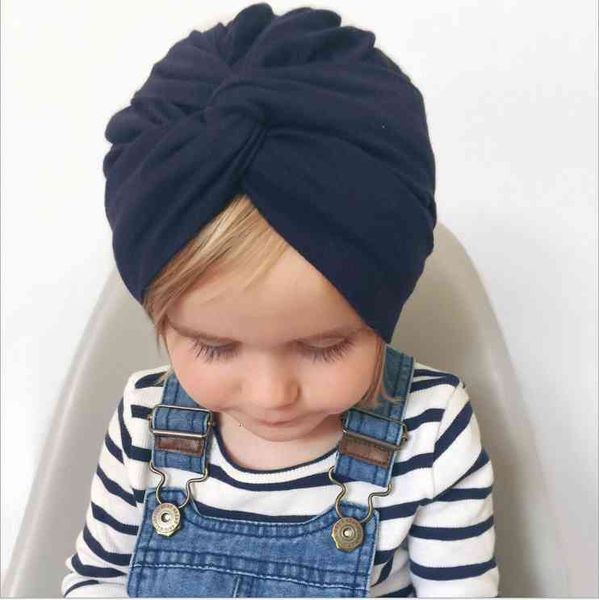 

caps & hats baby hat bunny ear turban cross knot head wraps india bow 9 colors kids children winter spring beanie kbh64 f5se, Yellow