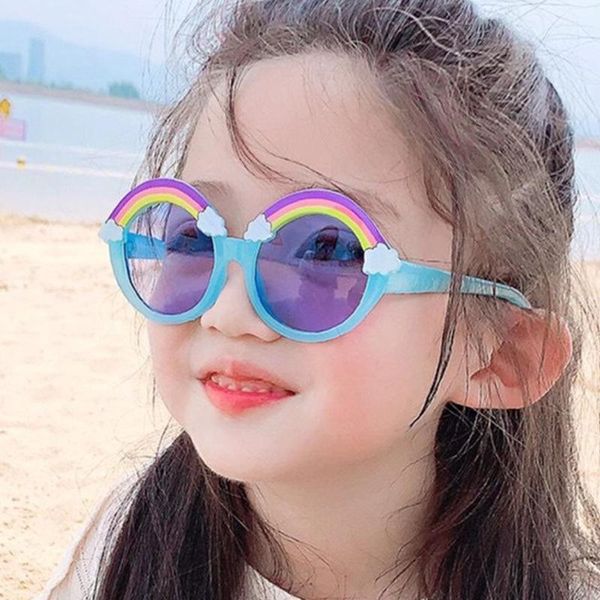 

korean fashion round frame sunglasses lovely decoration children's personality rainbow cartoon, White;black