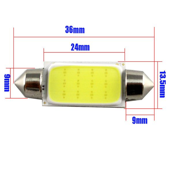 

high power cob led 36mm festoon 211-2 578 212-2 bulb interior dome map light 8w