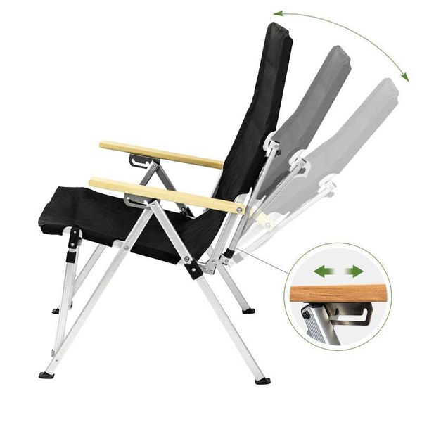 

camp furniture outdoor folding chair three-speed adjustable long back camping recliner picnic beach relaxation