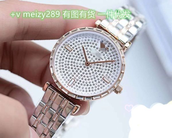 

all star women's watch 2021 new tong liya the same diamond high-end quartz, Slivery;brown