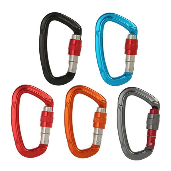 

cords, slings and webbing d-shaped 25kn climbing carabiner clip,twist lock high strength carabiners for rock climbing, rappelling mountainee