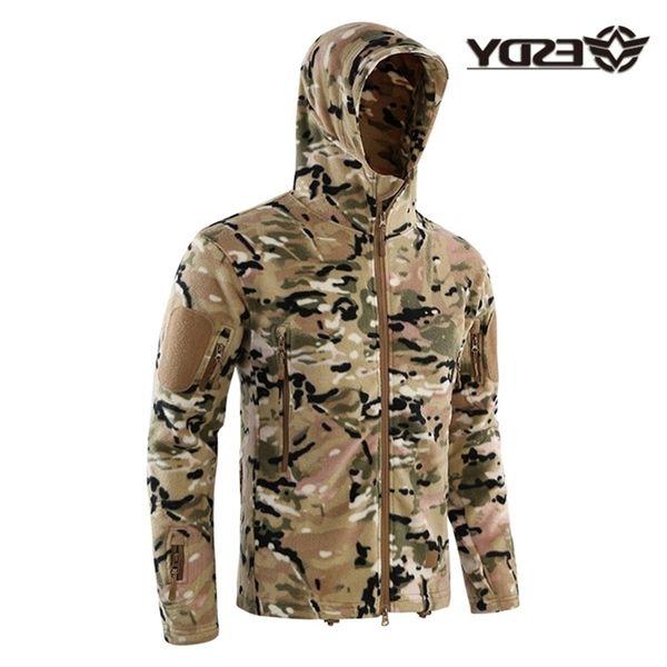 

esdy 4-colors new camo jacket military tactical fleece with hoodie, Black;green