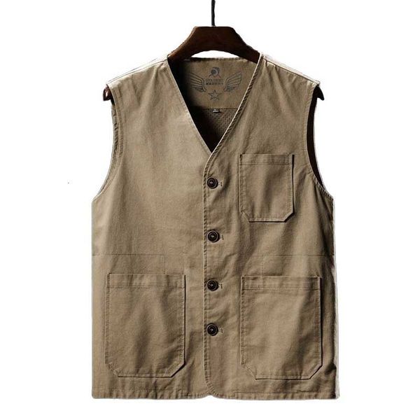

jackets spring autumn cotton vest men casual waistcoat v-neck sleeveless jacket big size outdoor man clothing, Black;brown
