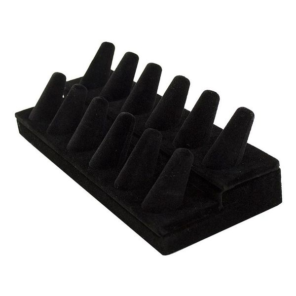 

jewelry pouches, bags velvet ring display cone showcase stand 12 slots solid organizer holder portable rack counters soft accessories, Pink;blue