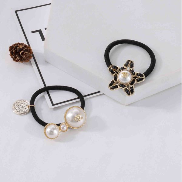 

barrettes hairpin high grade hair circle head rope female korean version ins net red ornament five pointed star high-end, Golden;silver