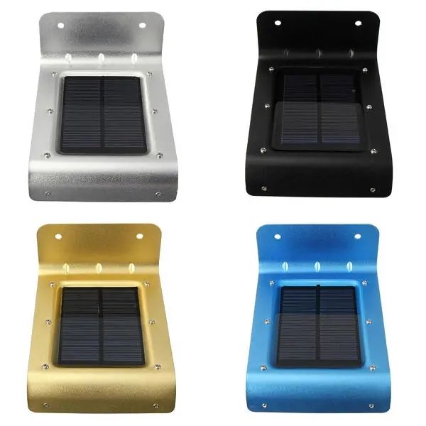 

16 led solar power voice sensor wall light garden yard lamp waterproof - blue