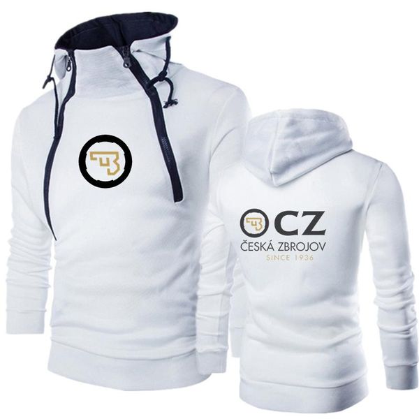 

men's hoodies & sweatshirts spring men comfortable sports ceska zbrojovka print logo customizable british style zipper hoodie pullover, Black