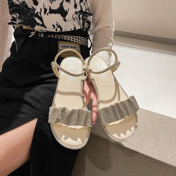 

sandals women summer fashion women's 2021 mixed colors all-match comfortable open toe casual female shoes, Black