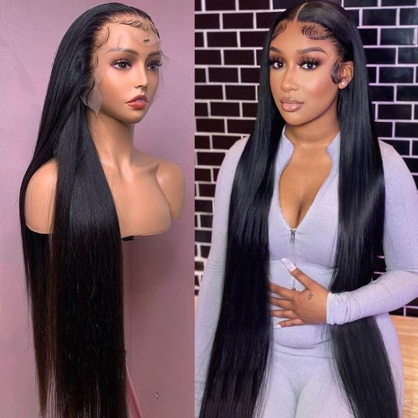 

lace wigs 30 32 36inch13x6 front human hair wig bone straight frontal brazilian 4x4 closure for black women, Black;brown