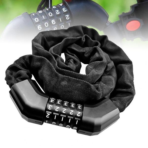

bike locks 1300mm bicycle anti-theft 5 digit password chain lock for
