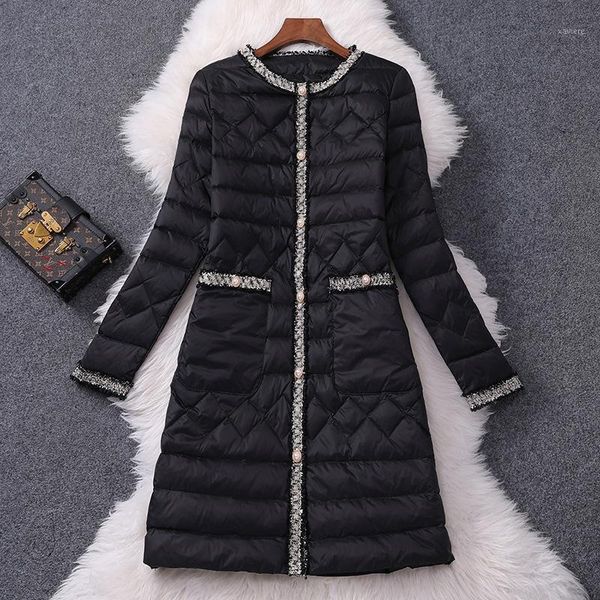 

women's down & parkas retro 2021 coats jackets thickened warm long cotton-padded jacket fashion women white duck winter, Black