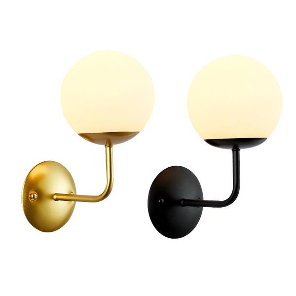 

indoor nordic wall lamp creative living room corridor hallway lights glass ball sconces gold black modern light