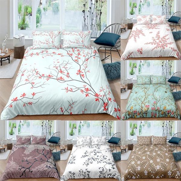 

bedding sets 3d flower set modern floral full single double size lightweight microfiber 2/3pcs duvet cover with pillowcase