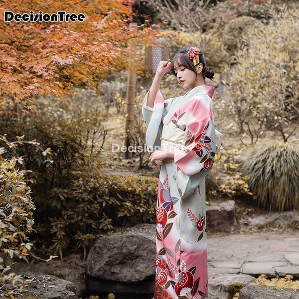 

woman lady japanese tradition yukata kimono flower vintage evening dress cosplay costume daily geisha robe ethnic clothing, Red
