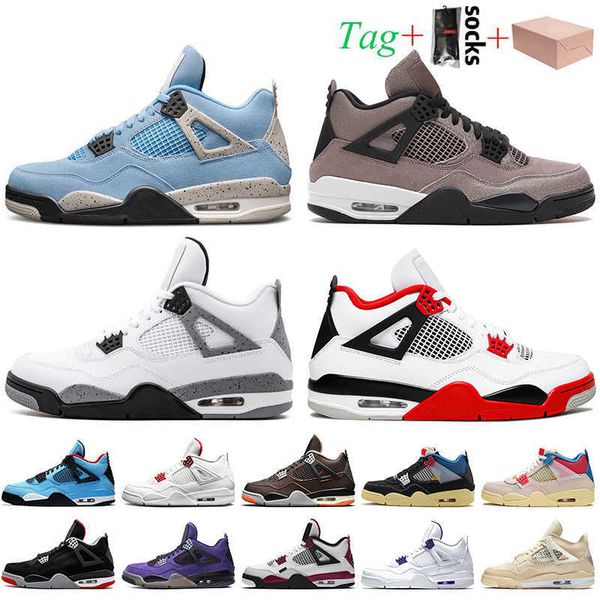 

with box basketball shoes jumpman 4 4s university blue retro taupe haze white cement fired red sail travis psgs guava ice trainers sneakers
