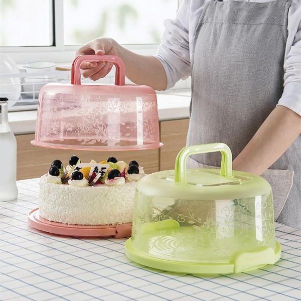 

storage bottles & jars portable handed reusability diy cake box packaging round birthday wedding kitchen baking organizer container holder