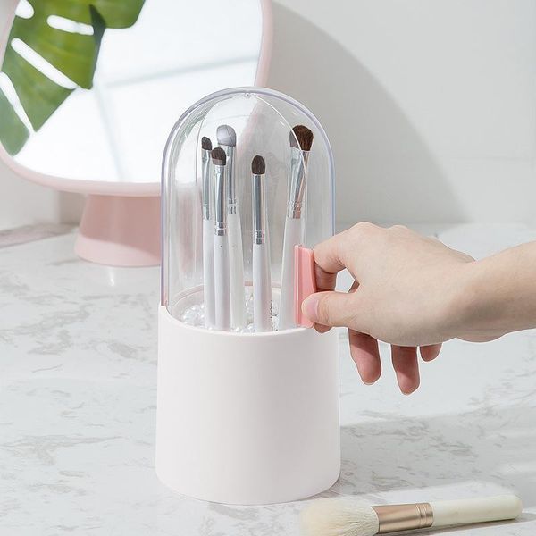 

storage boxes & bins dust-proof makeup brush box transparent multifunctional cosmetic organizer deskaccessories