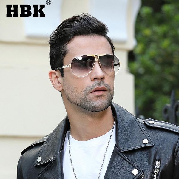 

fashion pilot round sunglasses women men oversized modern big metal frame driving zonnebril eyewear uv400, White;black