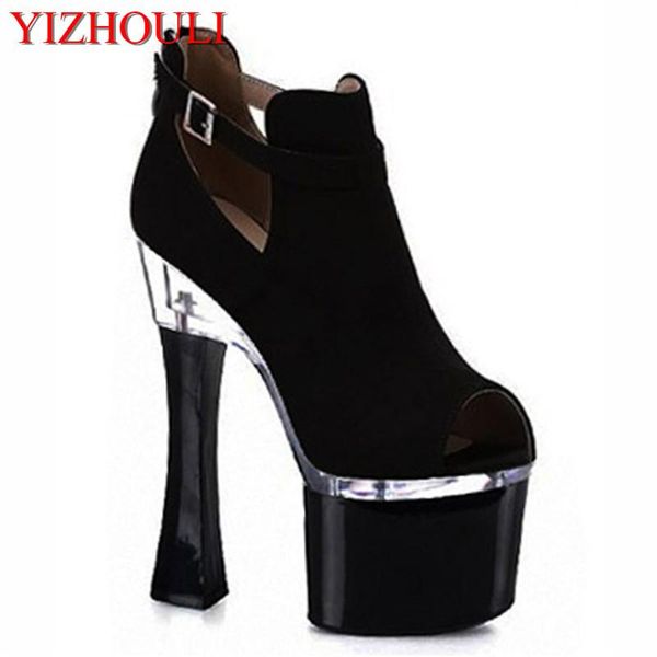 

chun xia roman gladiators 18 centimeters flashing buckles fashion women's high-heeled shoes sell like cakes dress, Black