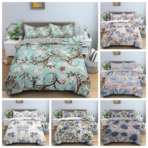 

bedding sets flowers pattern set comfortable duvet cover twin/king/ size quilt for kids bedroom home textile