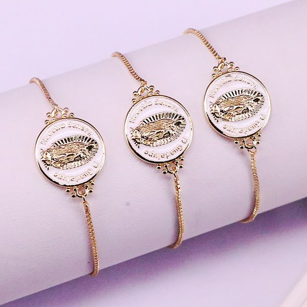 10Pcs Gold Filled Connettore smaltato bianco Charms Bracciale Gioielli popolari Donne Ragazze