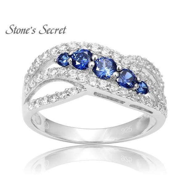 

cluster rings classic curved design fashion 925 sterling silver tanzanite engagement -selling for women, Golden;silver
